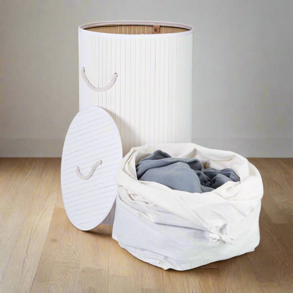 Panier de rangement - BambooLaundryBasket™ - Blanc