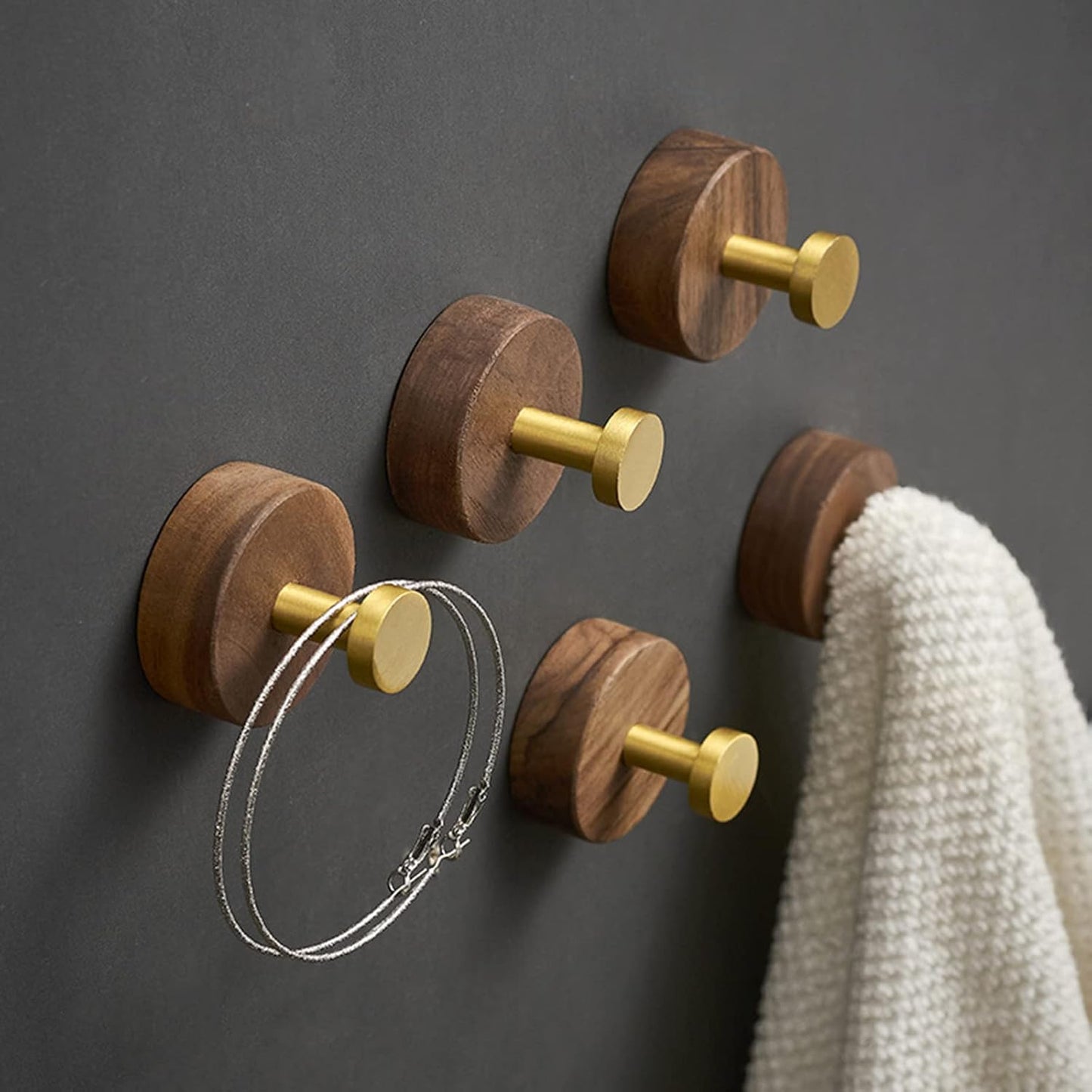 Crochet Mural - WoodHook™ - Rond Doré