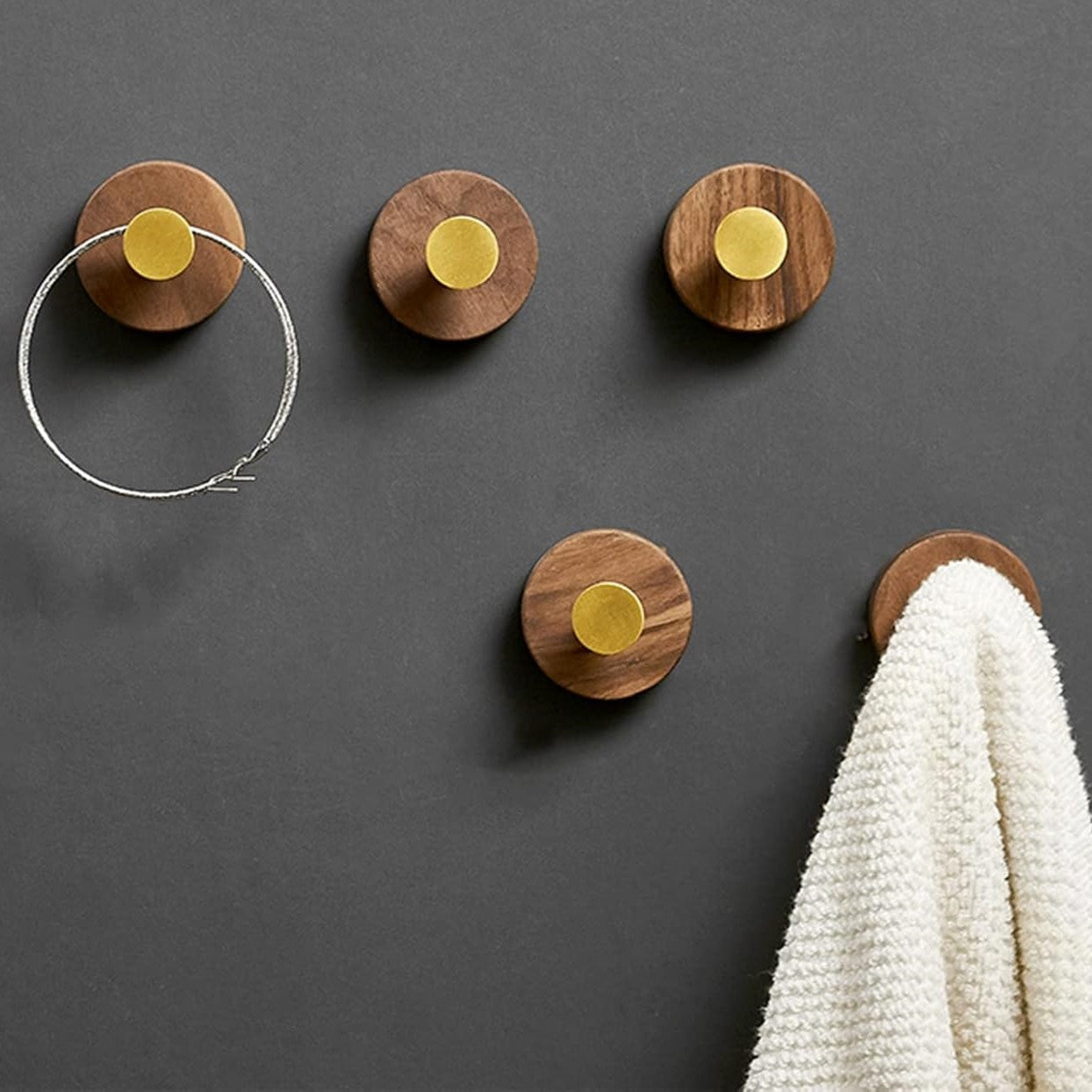 Crochet Mural - WoodHook™ - Rond Doré